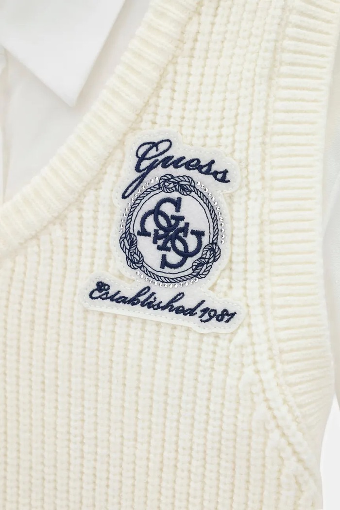 Dziewczynka Guess Koszula dziecięca bawełniana J6BH03.W3950.9BY2 beżowy