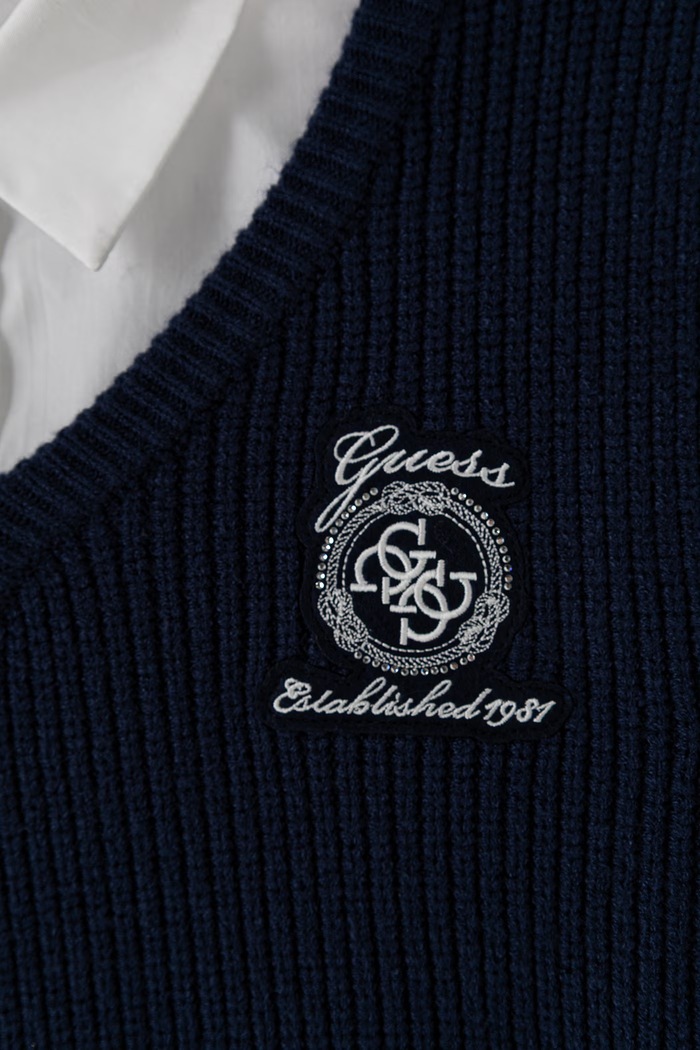 Dziewczynka Guess Koszula dziecięca bawełniana J6BH03.W3950.9BY2 granatowy