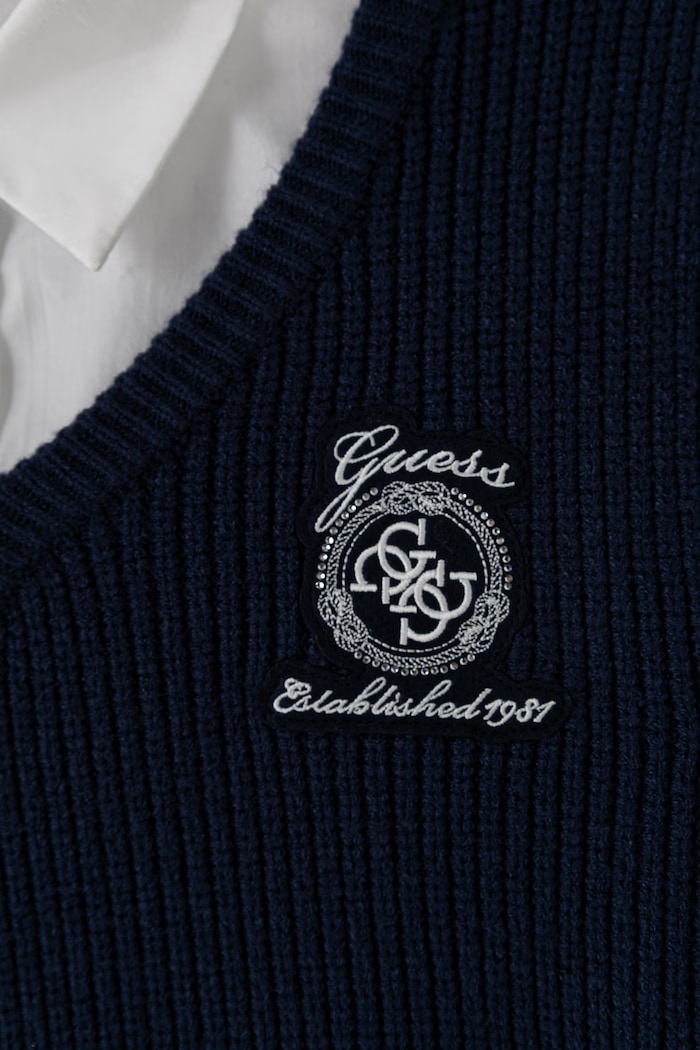 Dziewczynka Guess Koszula dziecięca bawełniana J6BH03.W3950.9BY2 granatowy
