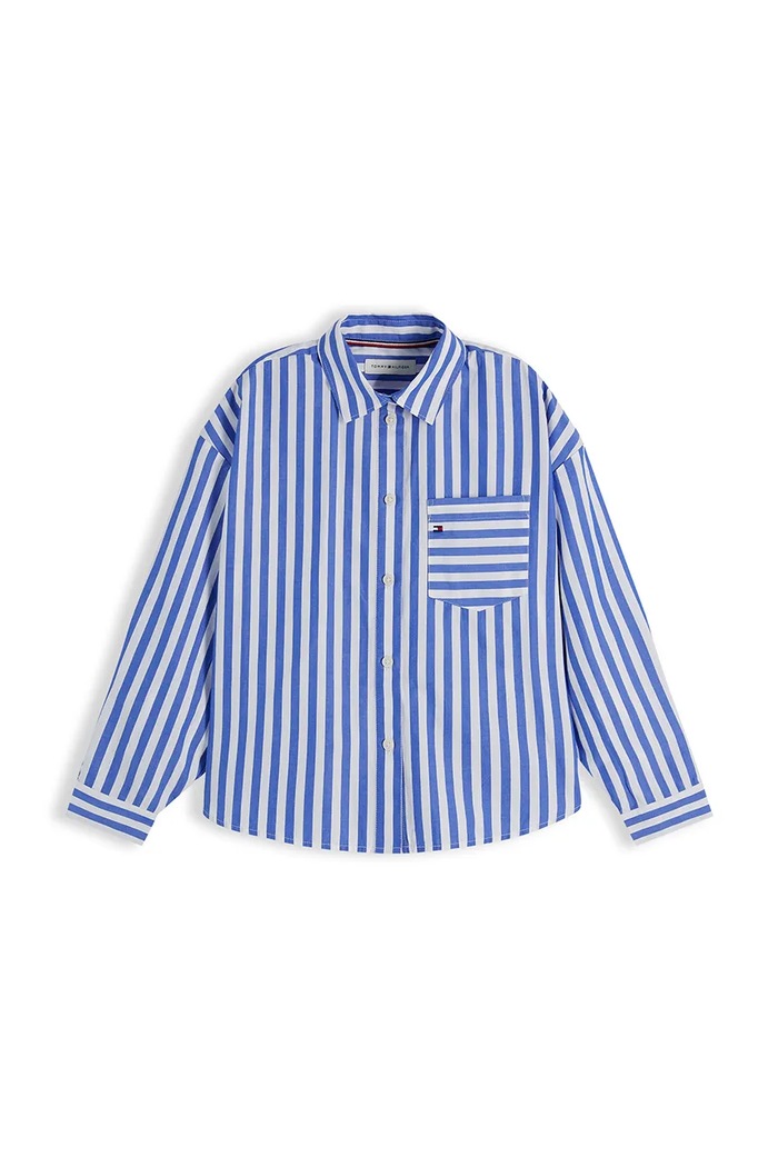 Tommy Hilfiger koszula dziecięca bawełniana KG0KG09391.9BY2 niebieski AW26