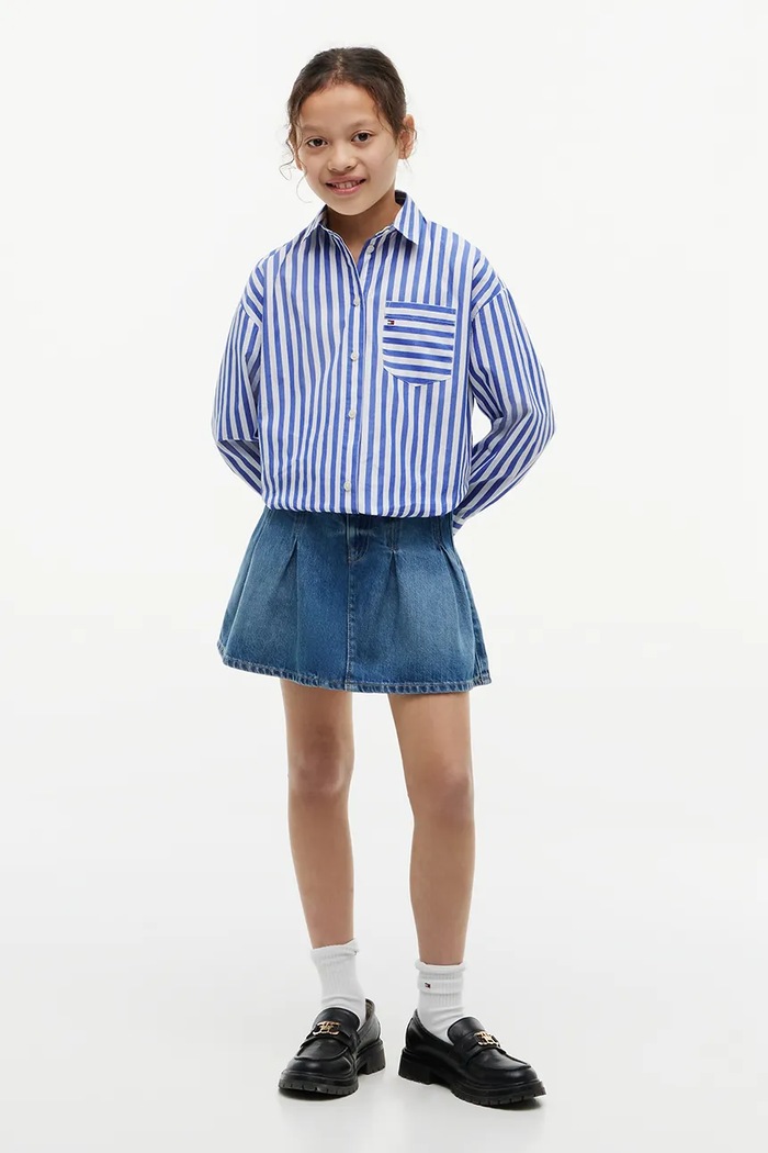 Tommy Hilfiger koszula dziecięca bawełniana niebieski KG0KG09391.9BY2