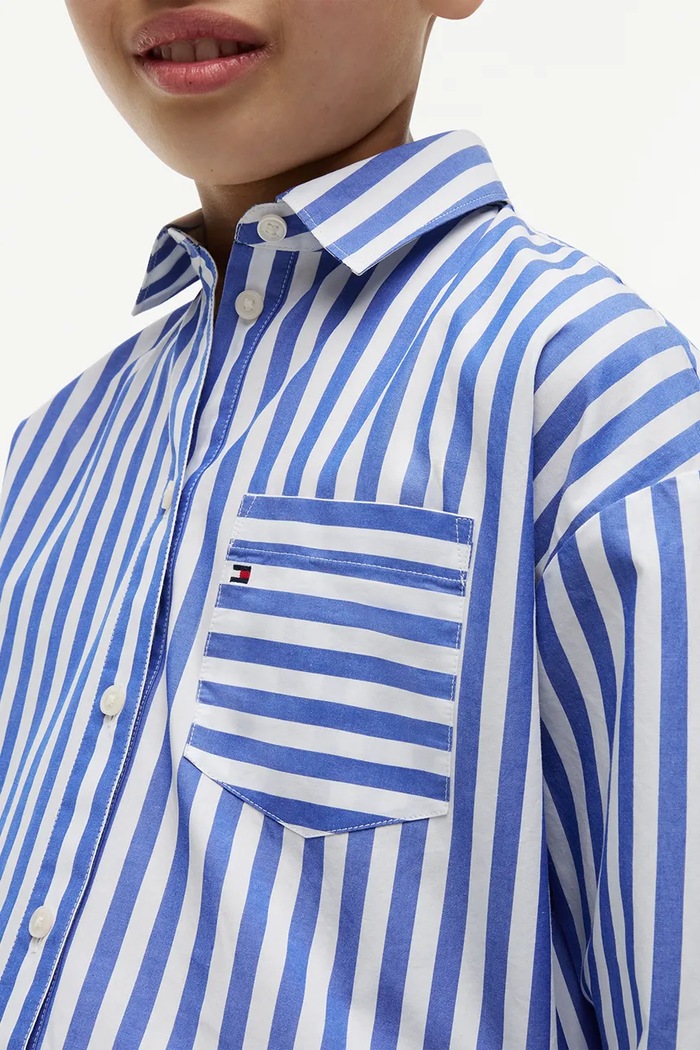 Tommy Hilfiger koszula dziecięca bawełniana KG0KG09391.9BY2 niebieski