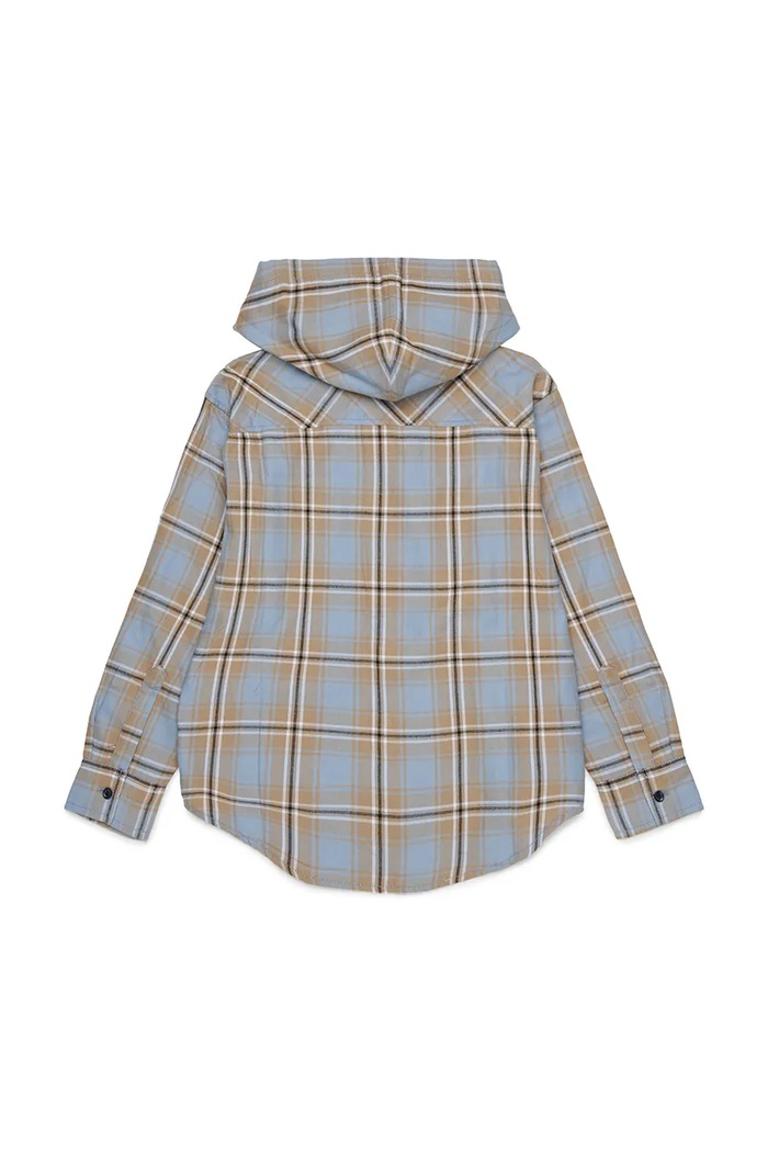 Diesel Koszula dziecięca bawełniana CHECK OVER SHIRT J02970.KXBU9 niebieski AW26