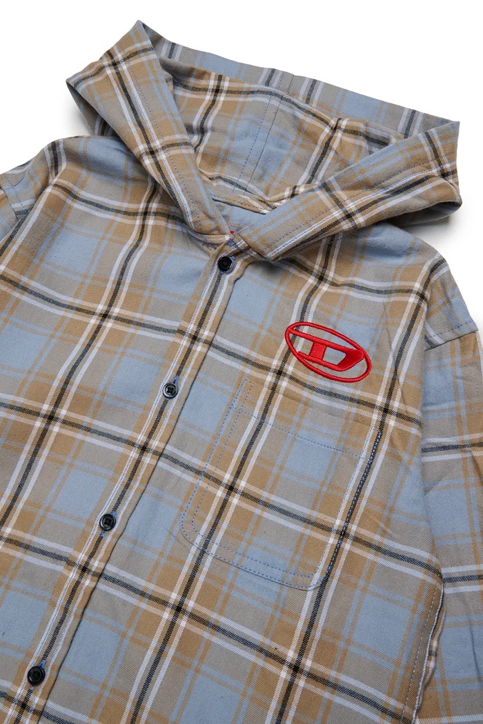 Chłopiec Diesel Koszula dziecięca bawełniana CHECK OVER SHIRT J02970.KXBU9 niebieski