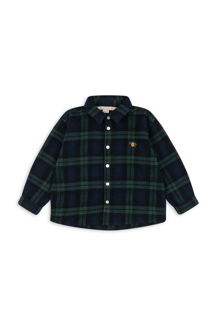 Konges Sløjd Koszula dziecięca bawełniana CHECKY SHIRT GOTS zielony KS107679.9BY2