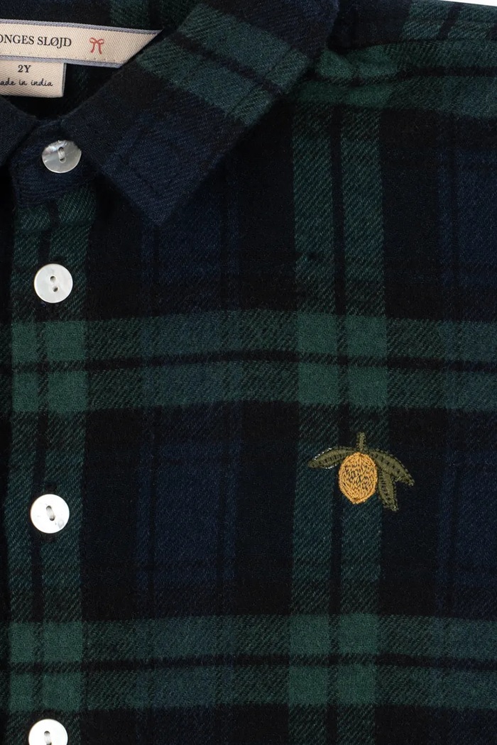Konges Sløjd Koszula dziecięca bawełniana CHECKY SHIRT GOTS KS107679.9BY2 zielony AW26