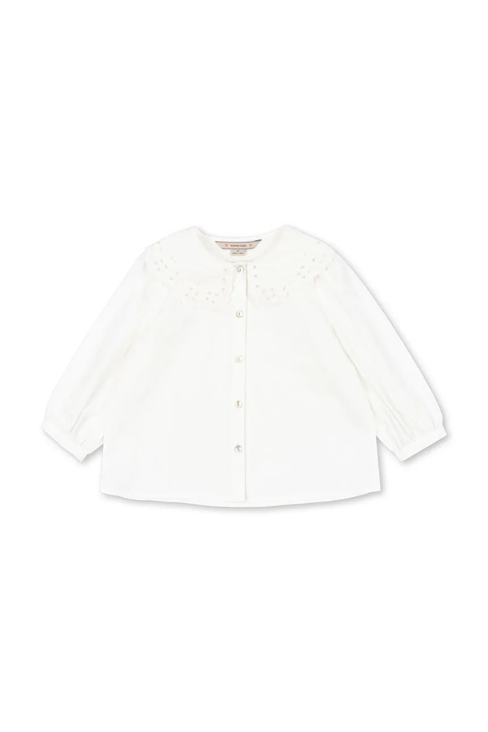 Konges Sløjd Bluzka koszulowa dziecięca bawełniana RILO COLLAR SHIRT GOTS biały KS106211.9BY2
