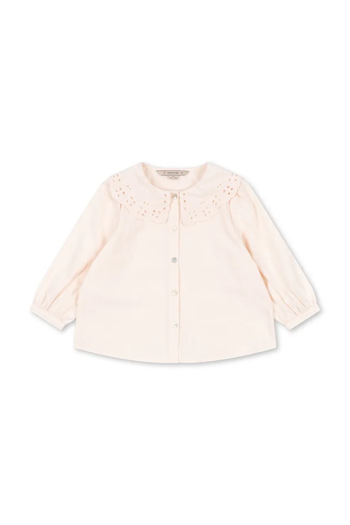 Konges Sløjd Bluzka koszulowa dziecięca bawełniana RILO COLLAR SHIRT GOTS beżowy KS106211.9BY2