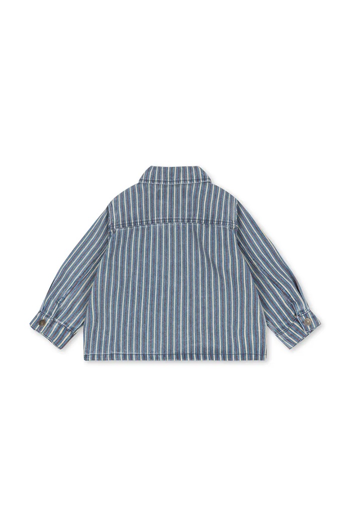 Chłopiec Konges Sløjd Koszula dziecięca bawełniana MAGOT SHIRT GOTS KS106138.9BY2 niebieski