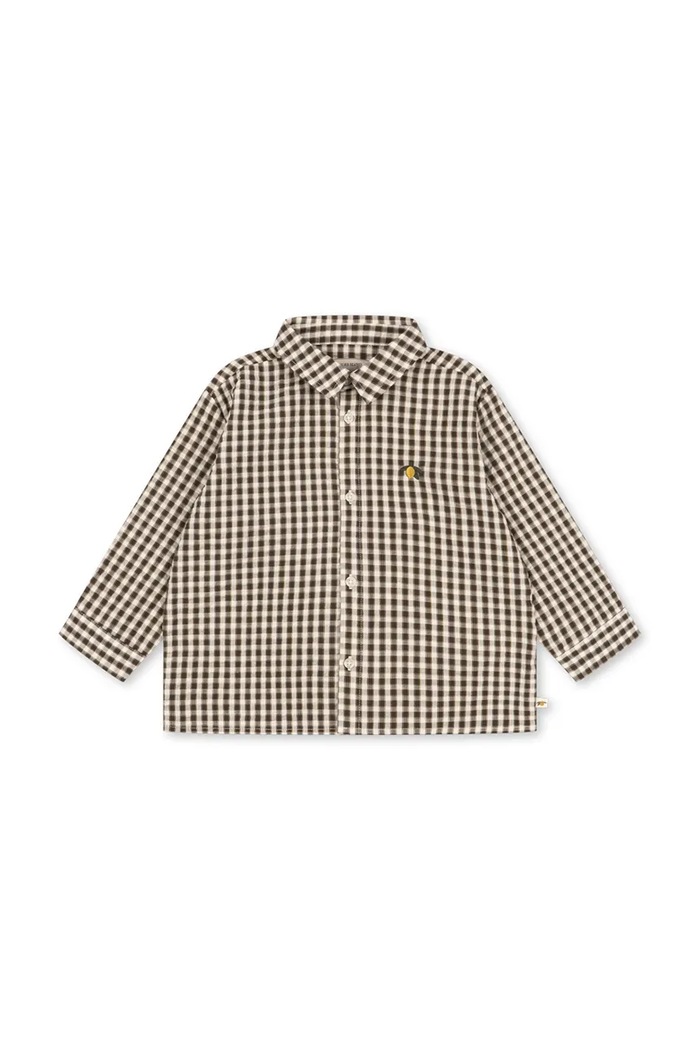 Konges Sløjd Koszula dziecięca bawełniana KIM LS SHIRT GOTS brązowy KS106066.9BY2