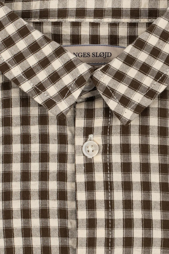Chłopiec Konges Sløjd Koszula dziecięca bawełniana KIM LS SHIRT GOTS KS106066.9BY2 brązowy
