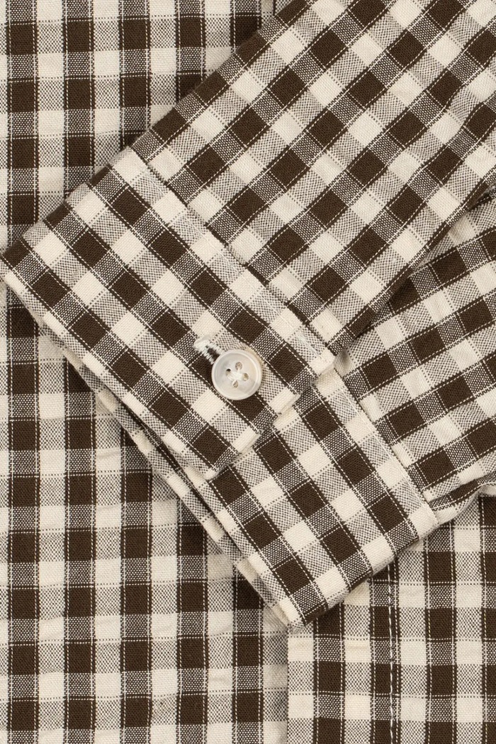 Koszula dziecięca bawełniana KIM LS SHIRT GOTS Konges Sløjd brązowy KS106066.9BY2