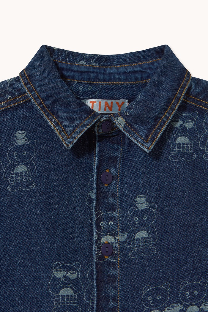 Koszula dziecięca bawełniana TINY TEA ROOM 2 DENIM SHIRT Tinycottons AW26.194 niebieski