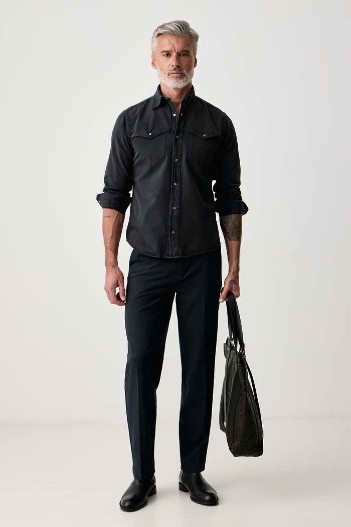Eton Koszula męska jeansowa 100015618 czarny AW26