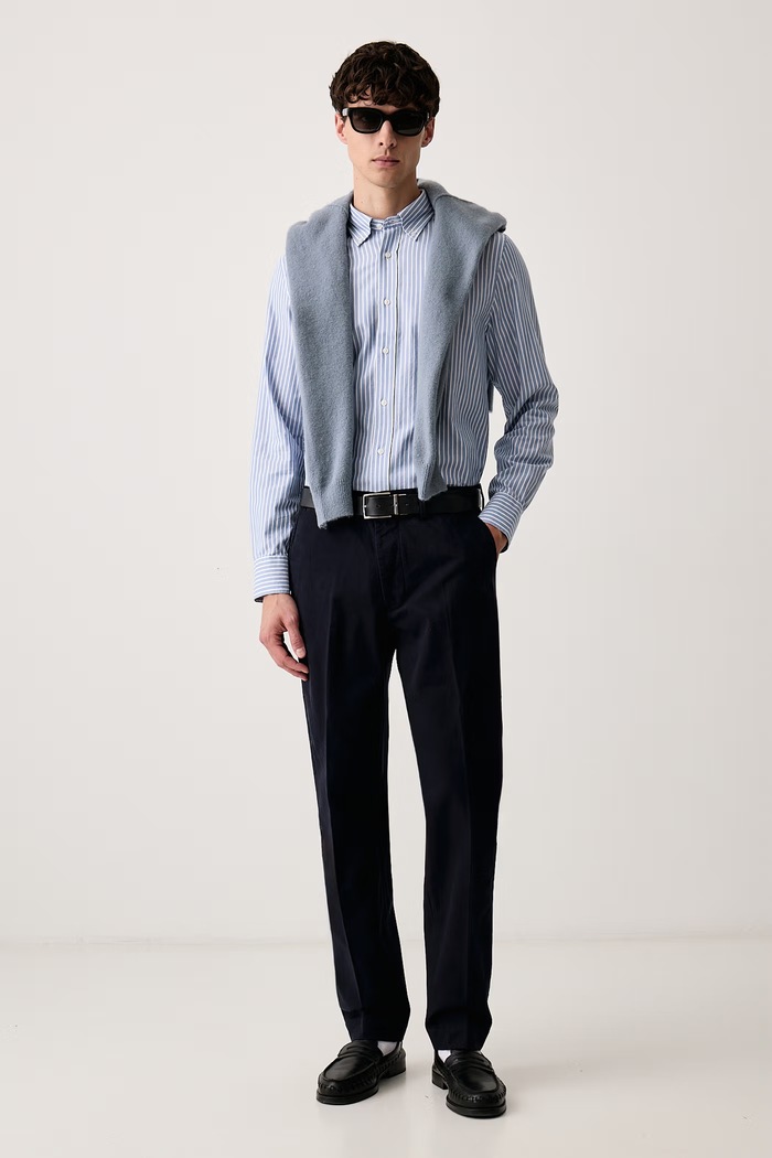 Officine Generale Πουκάμισο ανδρικό βαμβακερό ALEX W26MSHI018 μπλε AW26