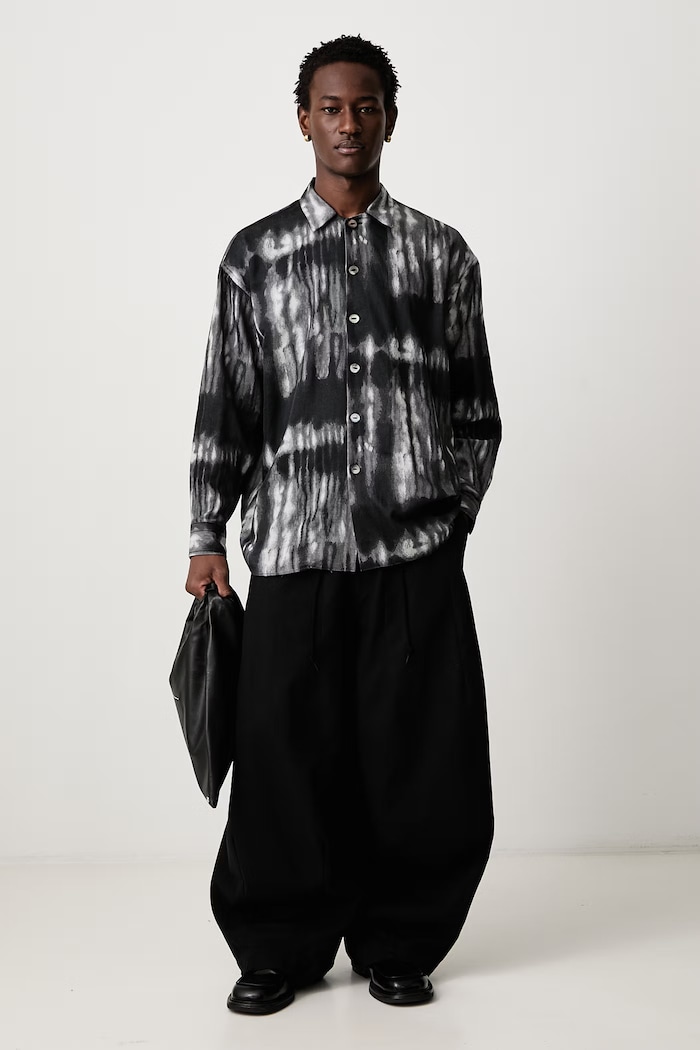 Needles Рубашка с хлопком для мужчин TY290 чёрный AW26