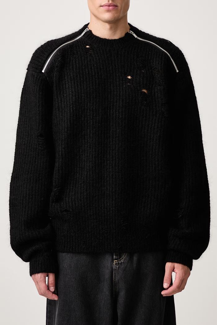Sweter męski z wełną HELIOT EMIL czarny AW26PRE.M.07.092.