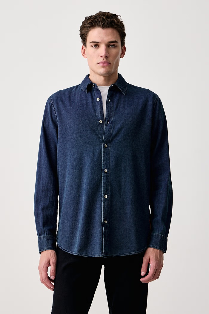 Scotch & Soda Koszula męska bawełniana granatowy 183569
