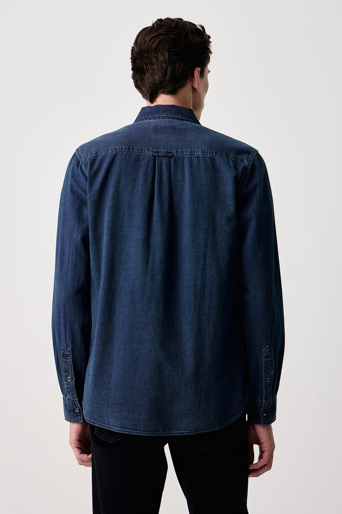 Odzież Scotch & Soda Koszula męska bawełniana 183569 granatowy