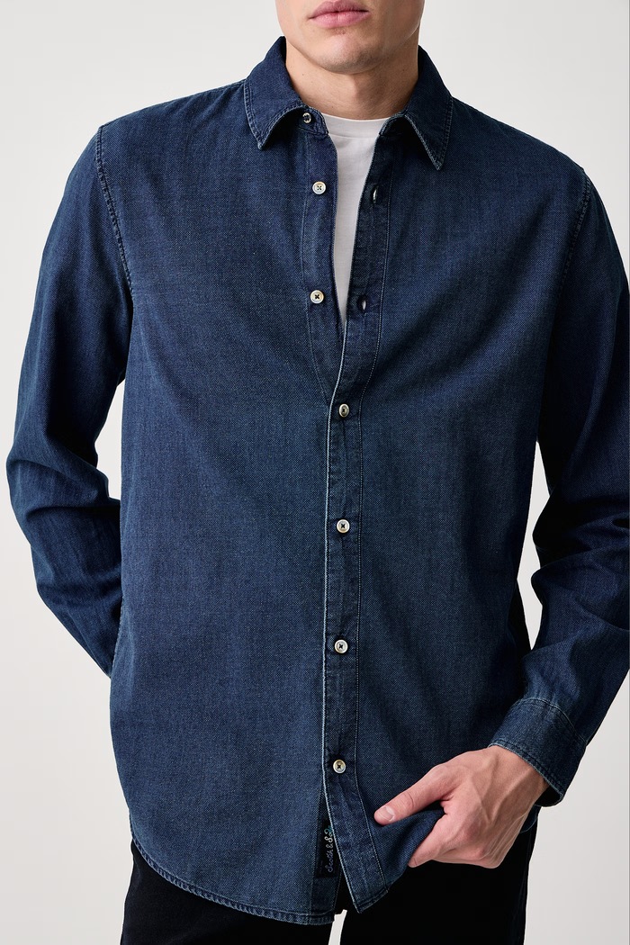 Koszula męska bawełniana Scotch & Soda 183569 granatowy