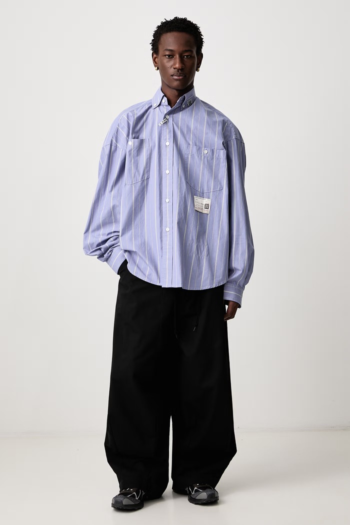 Maison MIHARA YASUHIRO Camicia in cotone da uomo A17SH081 blu AW26