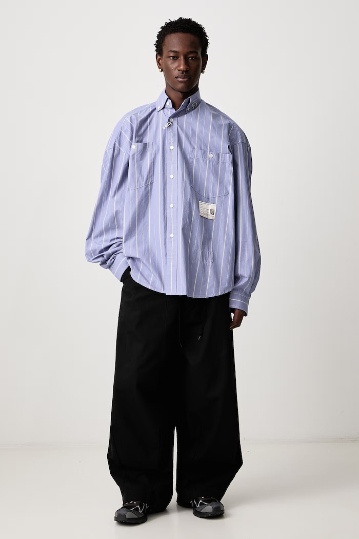 Maison MIHARA YASUHIRO Camicia in cotone da uomo A17SH081 blu AW26