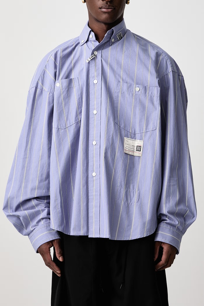 Camicia in cotone da uomo Maison MIHARA YASUHIRO blu A17SH081