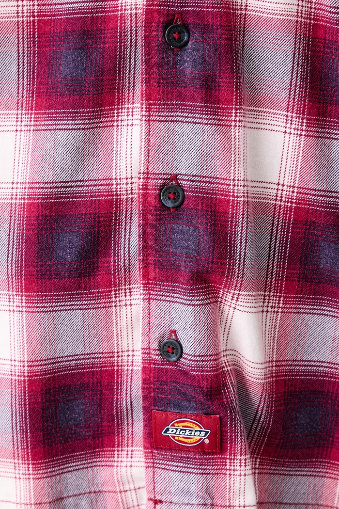 Koszula męska z bawełną Dickies czerwony DK0A8DUAL811