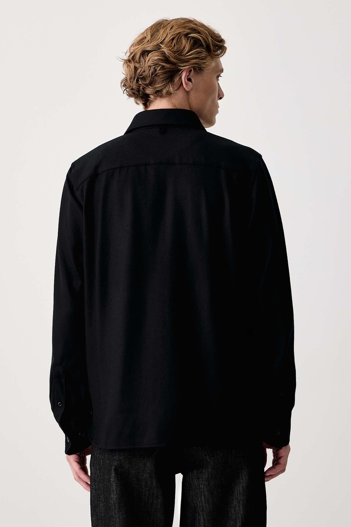 Odzież rag & bone Koszula męska z wełną RVC026FSMWO czarny