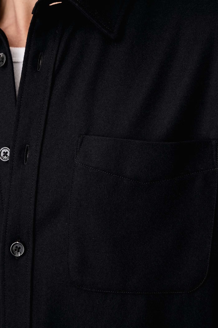 Koszula męska z wełną rag & bone czarny RVC026FSMWO
