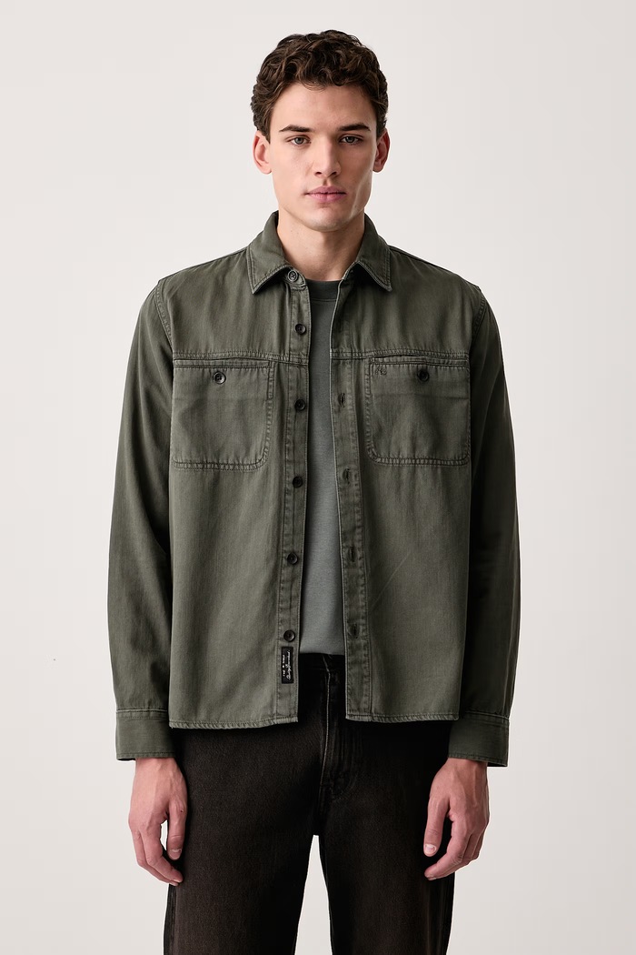 rag & bone Koszula męska bawełniana zielony RX3526FSRWW