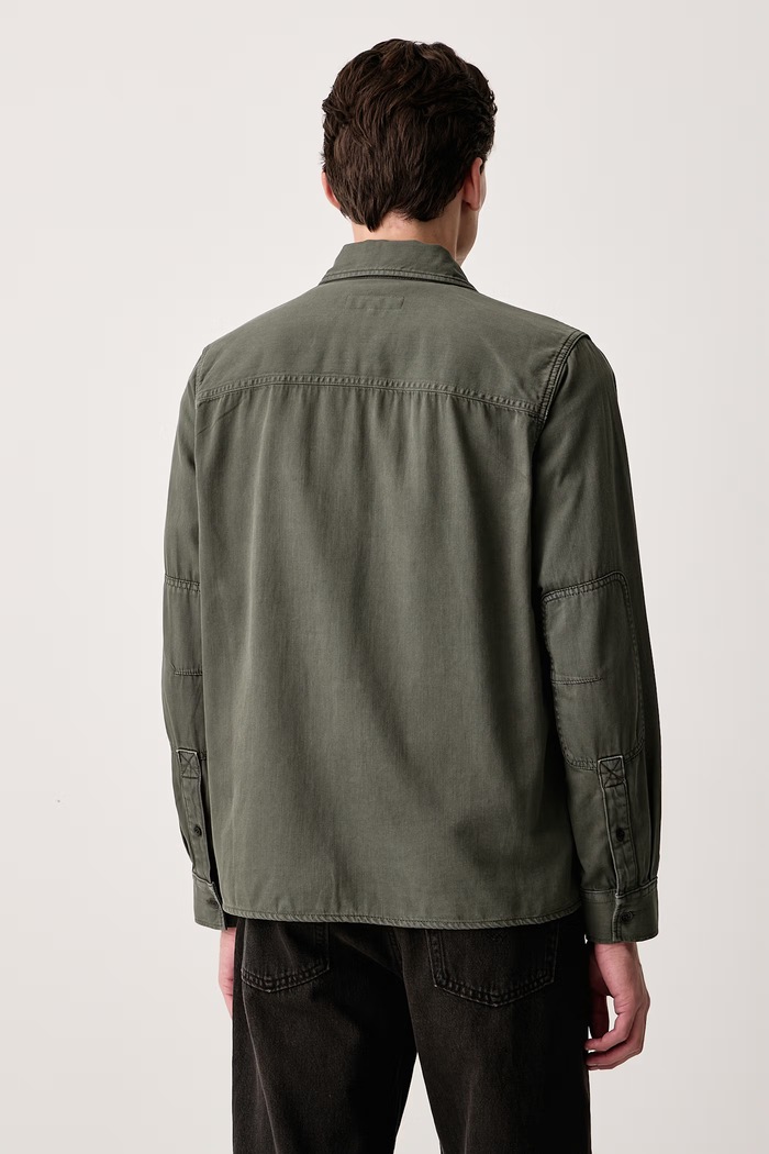 Odzież rag & bone Koszula męska bawełniana RX3526FSRWW zielony