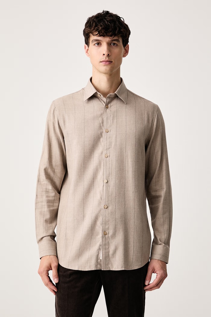 Guess Košile pánská s bavlnou béžová M6BH26.W4268