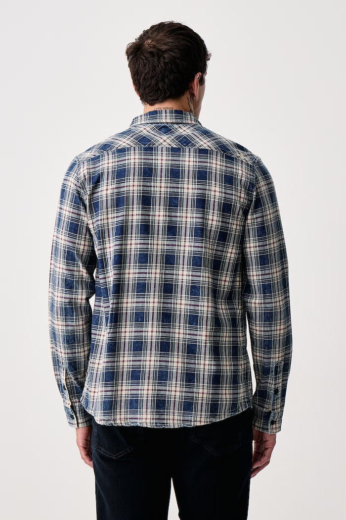 Odzież Guess Koszula męska bawełniana M6BH58.W4538 granatowy