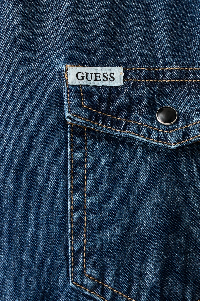 Рубашка для мужчин из денима Guess тёмно-синий M6BH02.D2069
