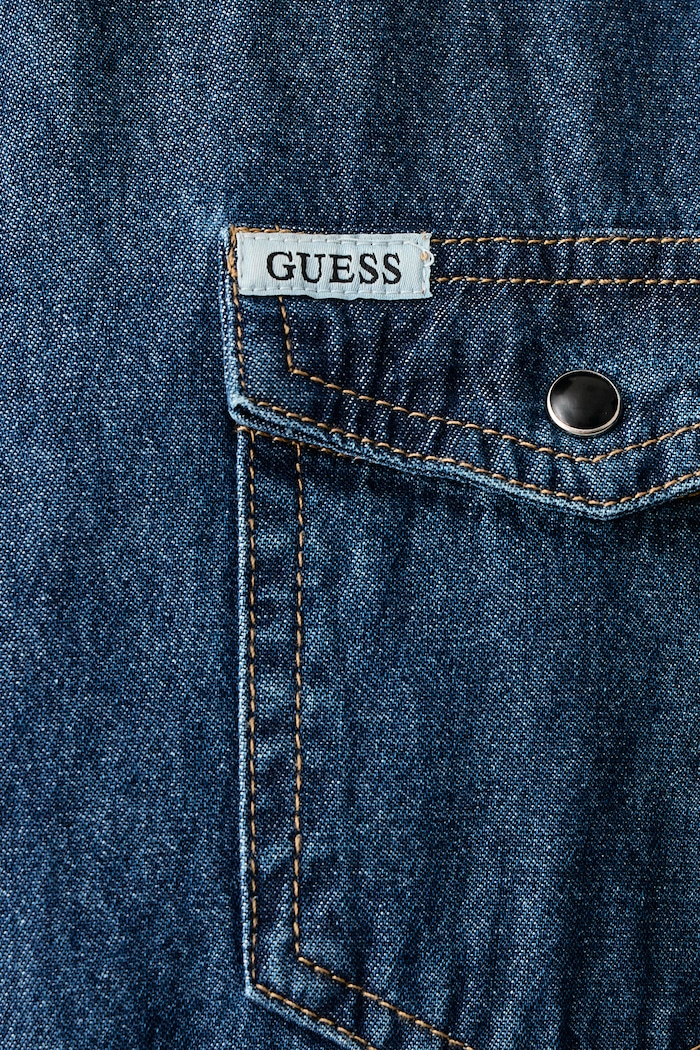 Рубашка для мужчин из денима Guess тёмно-синий M6BH02.D2069