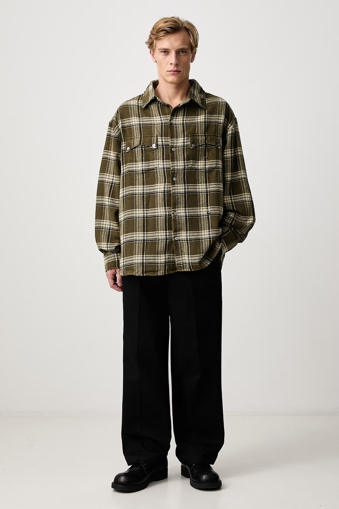 RHUDE Aviano Cargo сорочка з бавовною чоловіча RHFW26SR01739 зелений AW26