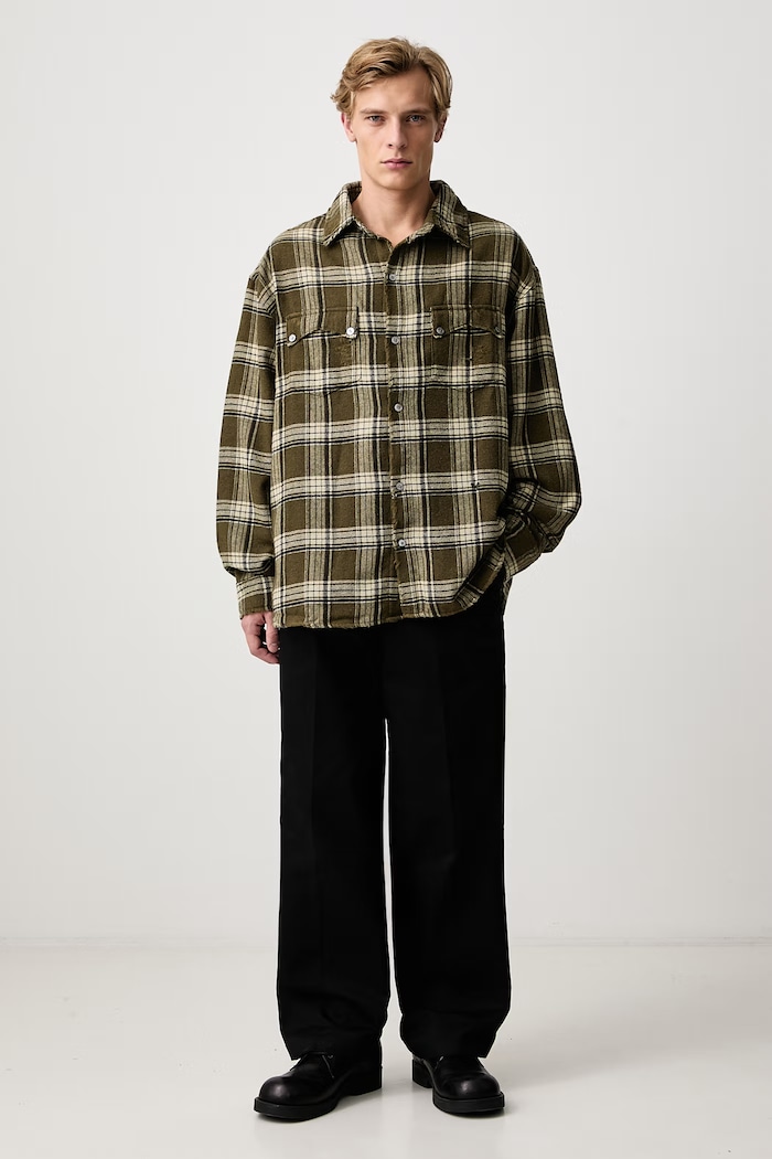 RHUDE Aviano Cargo сорочка з бавовною чоловіча RHFW26SR01739 зелений AW26