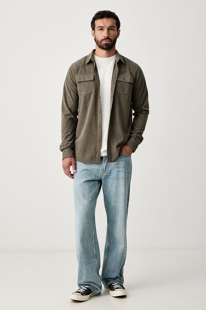 Hurley Koszula męska sztruksowa Staple MVSEU00006 zielony AW26