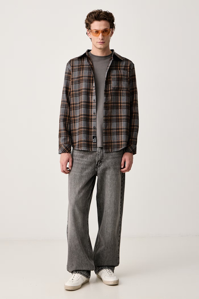 Hurley Koszula męska Axe MVSEU00002 szary AW26