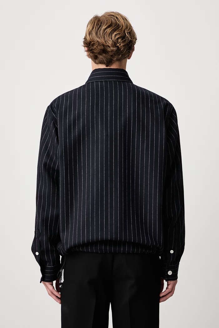 Odzież Drôle de Monsieur Koszula męska wełniana Elasticated Hem M.SH276.WV020 granatowy