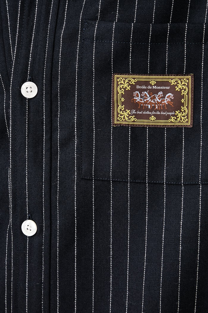 Drôle de Monsieur Koszula męska wełniana Elasticated Hem M.SH276.WV020