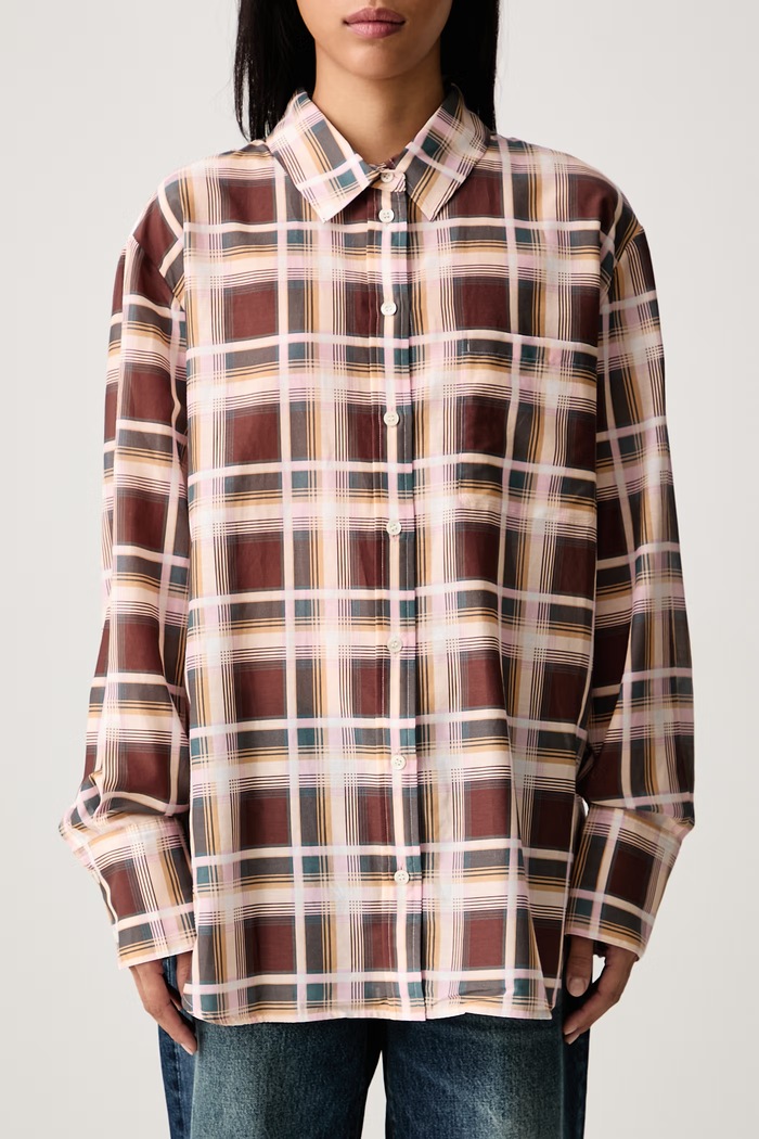 THE BOY SHIRT cămașă cu lână pentru femei Frame maro WE26WSH023