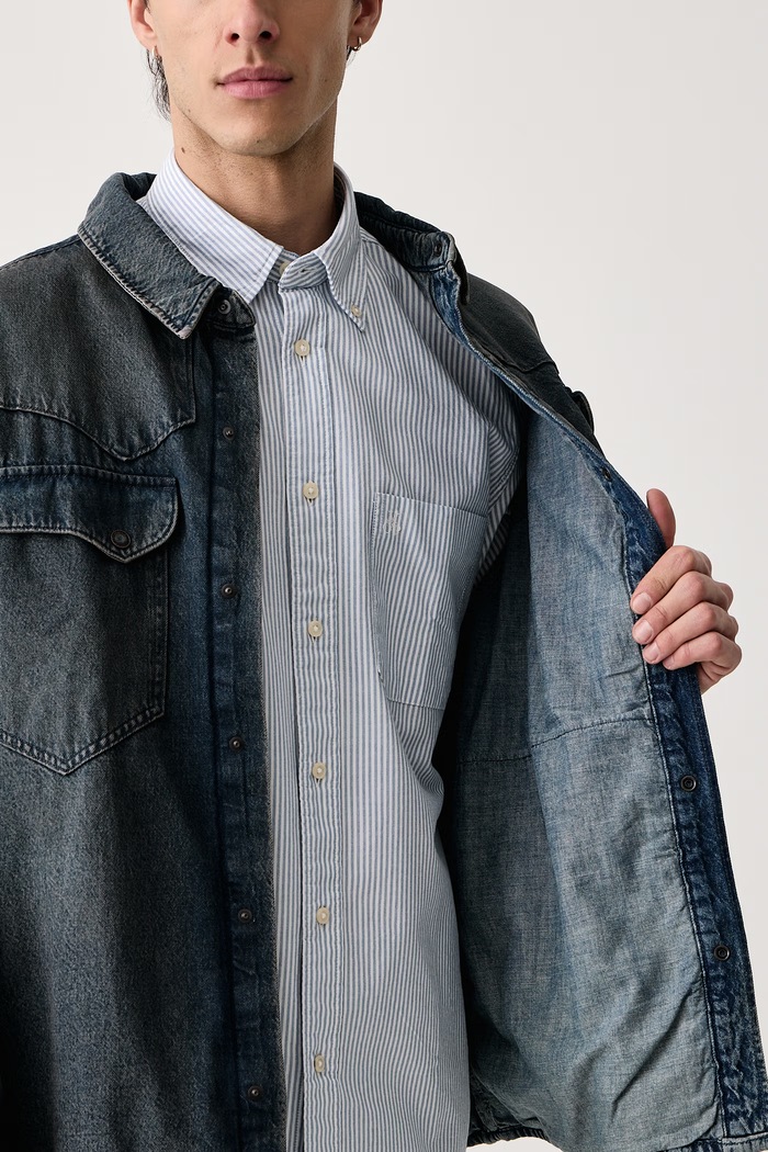 Levi's Džínsová bunda pánska rifľová LENOX WESTERN OVERSHIRT 0084Y