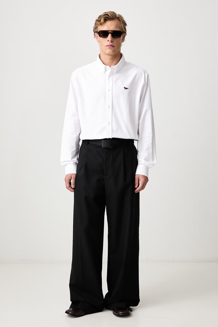 Maison Kitsuné Profile Fox koszula bawełniana męska QM00425WC5062 biały AW26