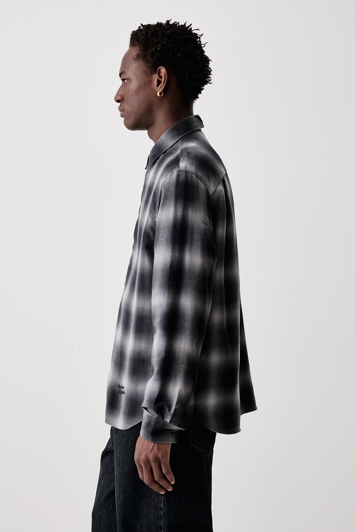 Gradient koszula męska z bawełną Maison Kitsuné MRMWI07WC5113 szary