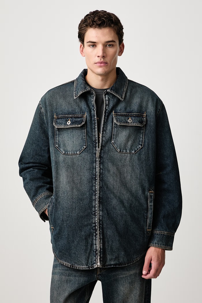 Off-White Bookish Workwear jacket denim Men's blue 44MYD05WF26D002461