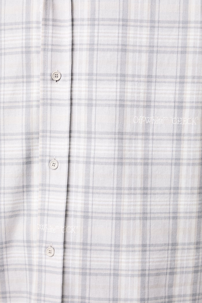 Off-White Handstyle Logo Check bluză din bumbac pentru bărbați 44MGE04MF26F003050