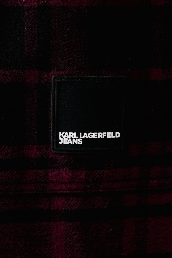 Košulja za muškarce od pamuka Karl Lagerfeld Jeans bordo B4M16023