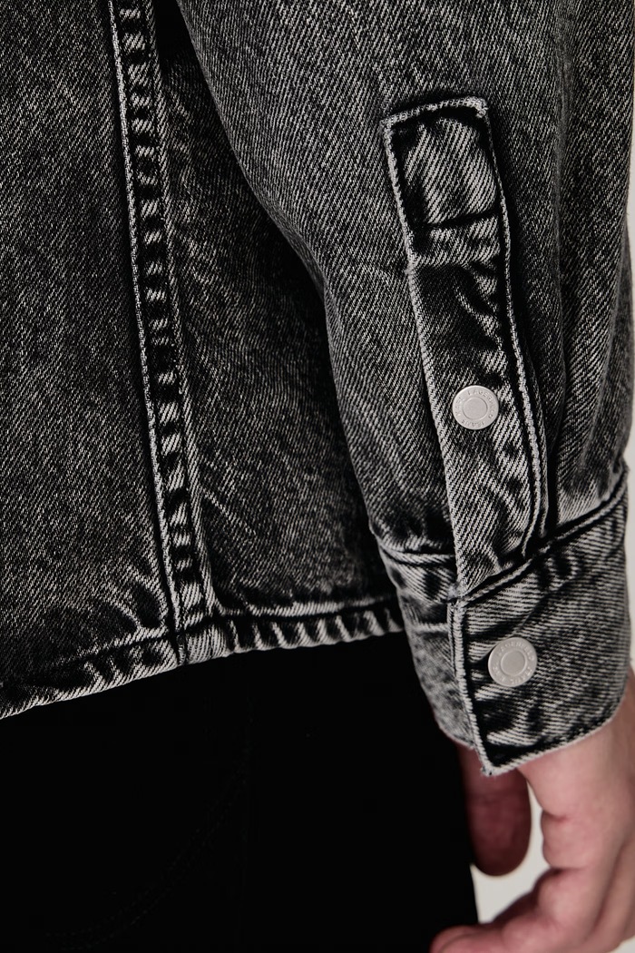 Košulja za muškarce traper Karl Lagerfeld Jeans crna B4M16001